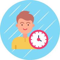 Time Flat Blue Circle Icon vector