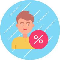 Percentage Flat Blue Circle Icon vector