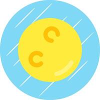 Moon Flat Blue Circle Icon vector