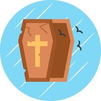 Coffin Flat Blue Circle Icon vector