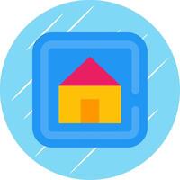 hogar plano azul circulo icono vector