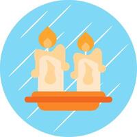 Candles Flat Blue Circle Icon vector