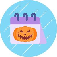 Halloween Flat Blue Circle Icon vector