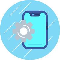 Setting Flat Blue Circle Icon vector