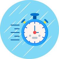 Stopwatch Flat Blue Circle Icon vector