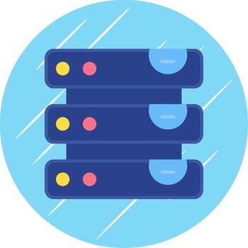 base de datos plano azul circulo icono vector