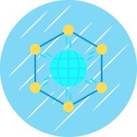 Network Flat Blue Circle Icon vector