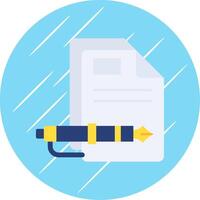 Document Flat Blue Circle Icon vector