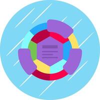 Diagram Flat Blue Circle Icon vector