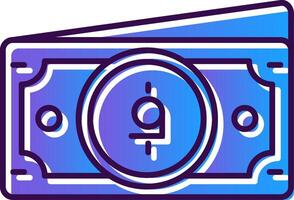 Afghani Gradient Filled Icon vector