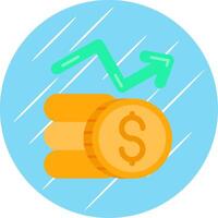 Profits Flat Blue Circle Icon vector