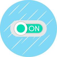 On Flat Blue Circle Icon vector