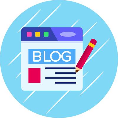 Blog Flat Blue Circle Icon