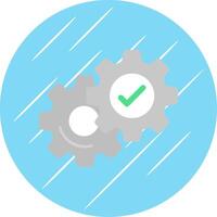Setting Flat Blue Circle Icon vector