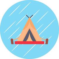 Tent Flat Blue Circle Icon vector