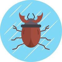 Beetle Flat Blue Circle Icon vector