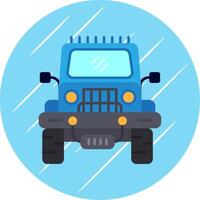 Jeep Flat Blue Circle Icon vector