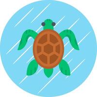 Tortuga plano azul circulo icono vector