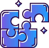 Puzzle Gradient Filled Icon vector