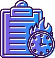 Deadline Gradient Filled Icon vector