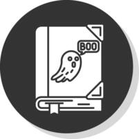 Spooky Glyph Grey Circle Icon vector