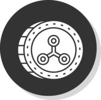Rippie Glyph Grey Circle Icon vector