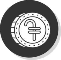 Dram Glyph Grey Circle Icon vector