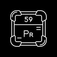 Praseodymium Line Inverted Icon vector