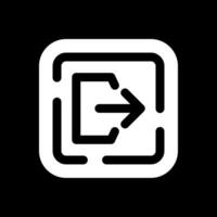 Logout Glyph Inverted Icon vector