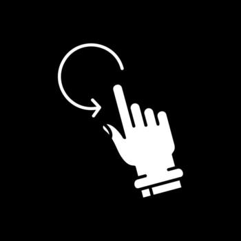 Rotate Glyph Inverted Icon vector