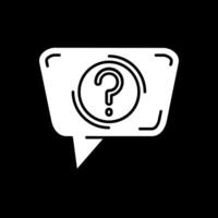 Question Glyph Inverted Icon vector