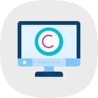 derechos de autor plano curva icono vector