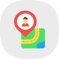 Human Flat Curve Icon vector