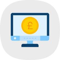 Pound Flat Curve Icon vector