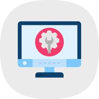 Maintenance Flat Curve Icon vector