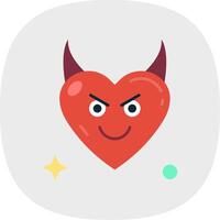 demonio plano curva icono vector