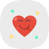 Tongue Flat Curve Icon vector