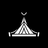 Tent Glyph Inverted Icon vector