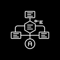 icono de línea de diagrama de flujo invertida vector