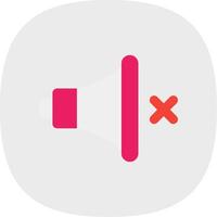 Mute Flat Curve Icon vector