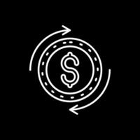 Dollar Line Inverted Icon vector
