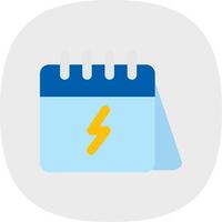 Calender Flat Curve Icon vector