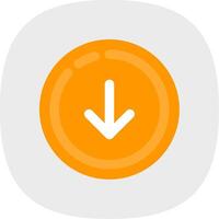 Down Flat Curve Icon vector