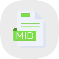 Mid Flat Curve Icon vector
