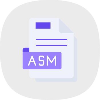 Asm Flat Curve Icon vector