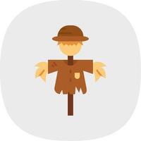 Scarecrow Flat Curve Icon vector