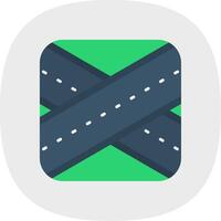Overpass Flat Curve Icon vector