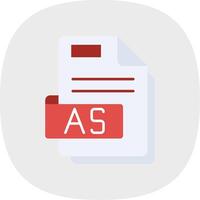 As Flat Curve Icon vector