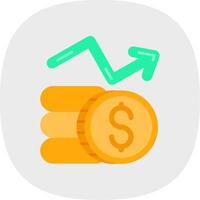 Profits Flat Curve Icon vector