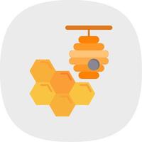 Honeycomb Flat Curve Icon vector